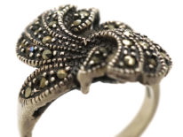 Silver & Marcasite Twist Ring