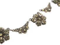 Art Deco Silver & Marcasite Flowers Necklace