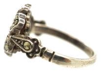 Silver & Marcasite Flower Ring