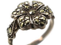 Silver & Marcasite Flower Ring