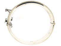 Silver Bangle with Strawberry Leaf Engraved Motif