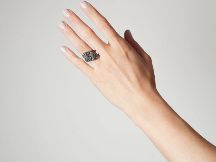 Silver & Marcasite Twist Ring