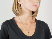 Diamond & White Enamel Pendant