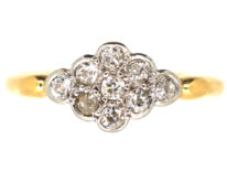 Edwardian 18ct Gold & Platinum Diamond Cluster Ring