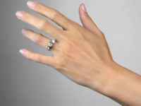 18ct Gold, Three Stone Diamond Crossover Ring