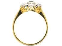 18ct Gold & Platinum, Diamond Daisy Cluster Ring