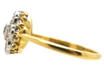 18ct Gold & Platinum, Diamond Daisy Cluster Ring