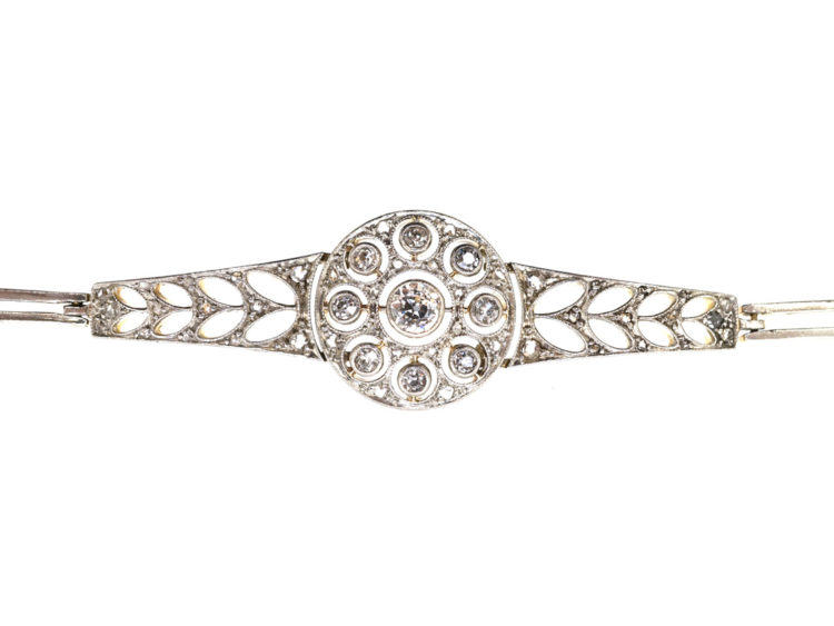 14ct Gold & Diamond Russian Bracelet