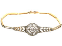 14ct Gold & Diamond Russian Bracelet