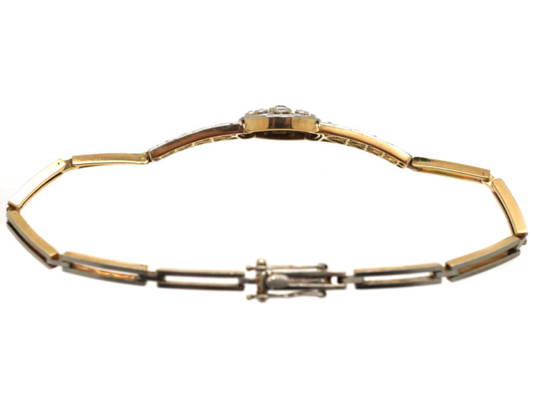 14ct Gold & Diamond Russian Bracelet