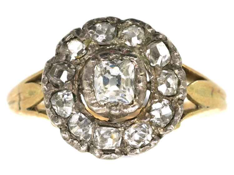 Edwardian 18ct Gold Diamond Cluster Ring