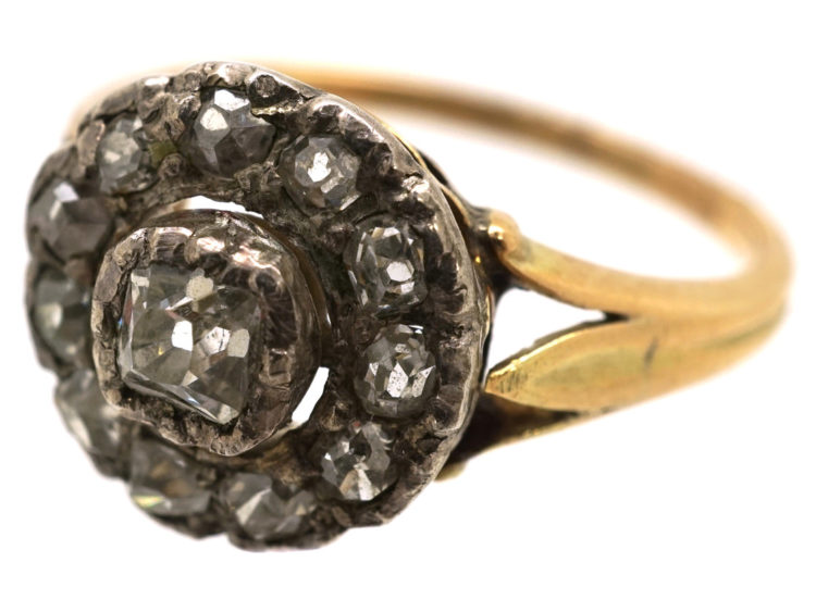 Edwardian 18ct Gold Diamond Cluster Ring
