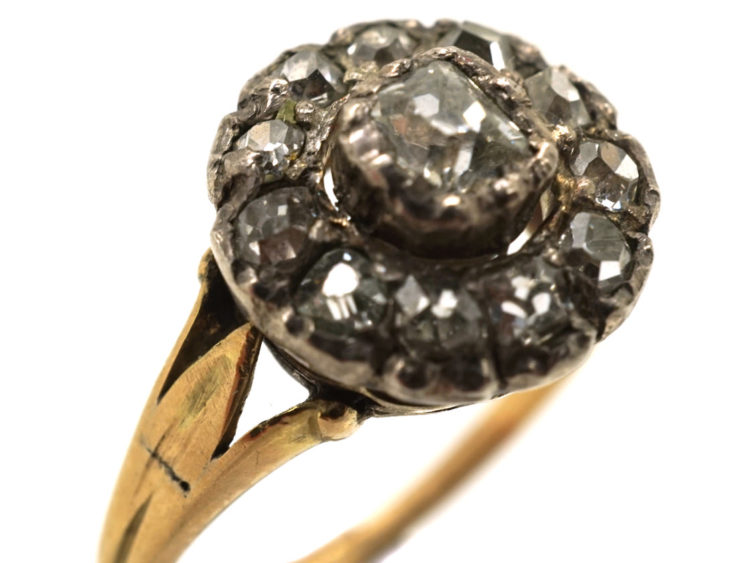 Edwardian 18ct Gold Diamond Cluster Ring