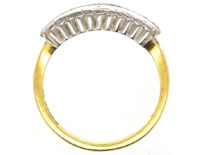 18ct Gold & Platinum, Diamond & Sapphire Three Row Ring