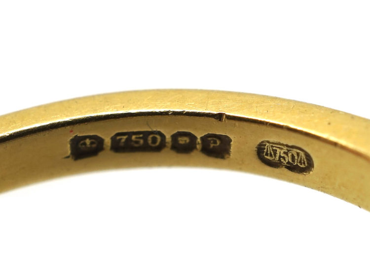 18ct Gold & Platinum, Diamond & Sapphire Three Row Ring