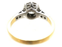 Art Deco Solitaire Diamond Ring With Diamond Set Shoulders