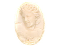Victorian Carved Ivory Brooch of a Young Girl