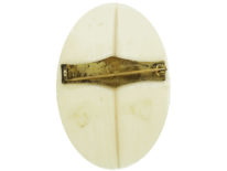 Victorian Carved Ivory Brooch of a Young Girl