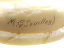 Victorian Carved Ivory Brooch of a Young Girl