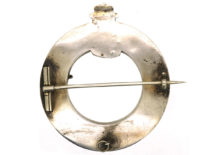 Victorian Scottish Silver & Grey Agate Garter Brooch