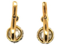 French 18ct Gold, Rose Diamond Drop Earrings