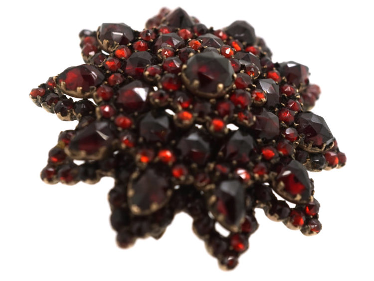 Victorian Bohemian Garnet Star Brooch