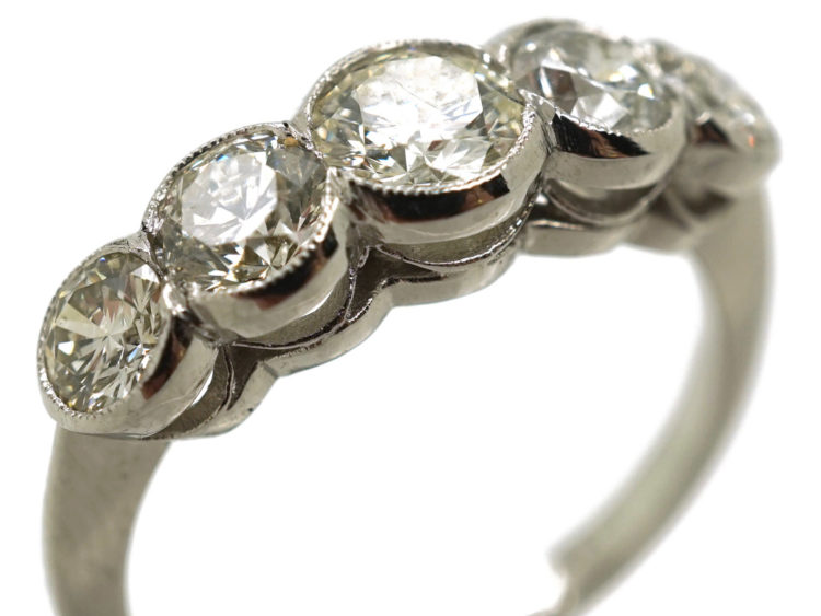 Platinum Five Stone Diamond Ring