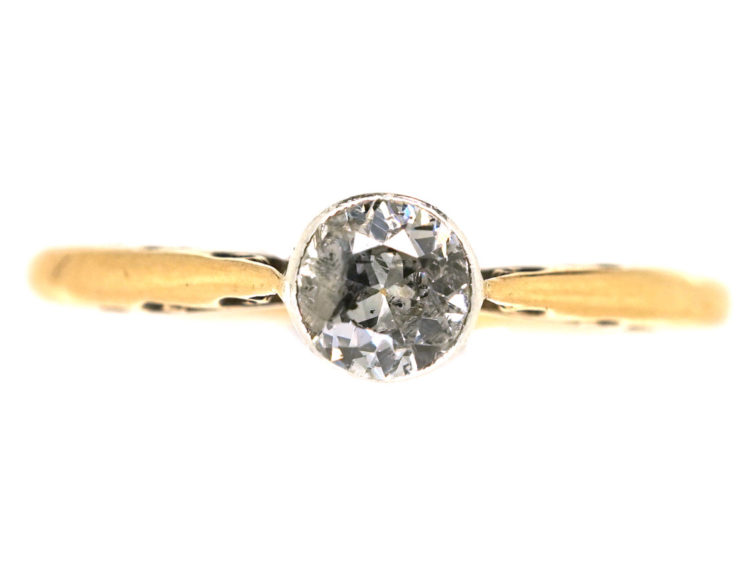 Edwardian 18ct Gold & Diamond Solitaire Ring