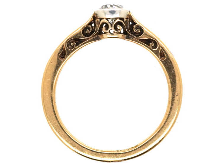 Edwardian 18ct Gold & Diamond Solitaire Ring