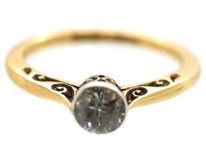 Edwardian 18ct Gold & Diamond Solitaire Ring