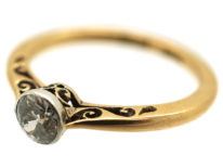 Edwardian 18ct Gold & Diamond Solitaire Ring