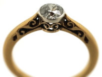 Edwardian 18ct Gold & Diamond Solitaire Ring