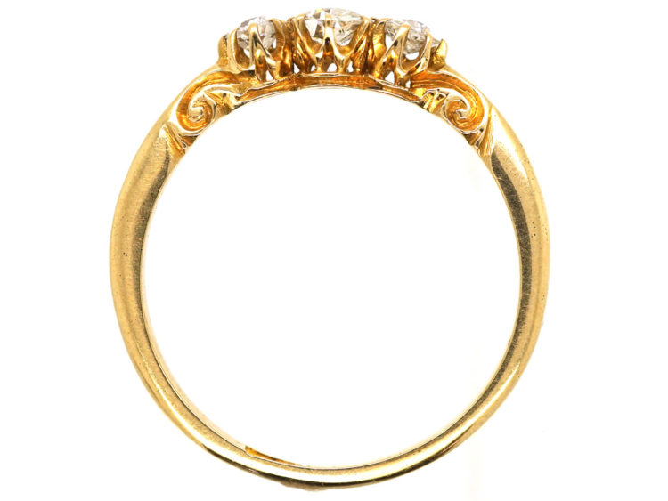 Edwardian 18ct Gold Three Stone Diamond Ring