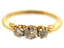 Edwardian 18ct Gold Three Stone Diamond Ring