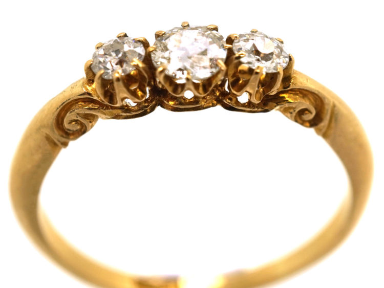 Edwardian 18ct Gold Three Stone Diamond Ring