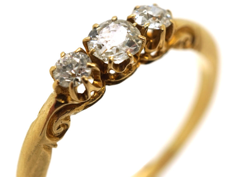 Edwardian 18ct Gold Three Stone Diamond Ring