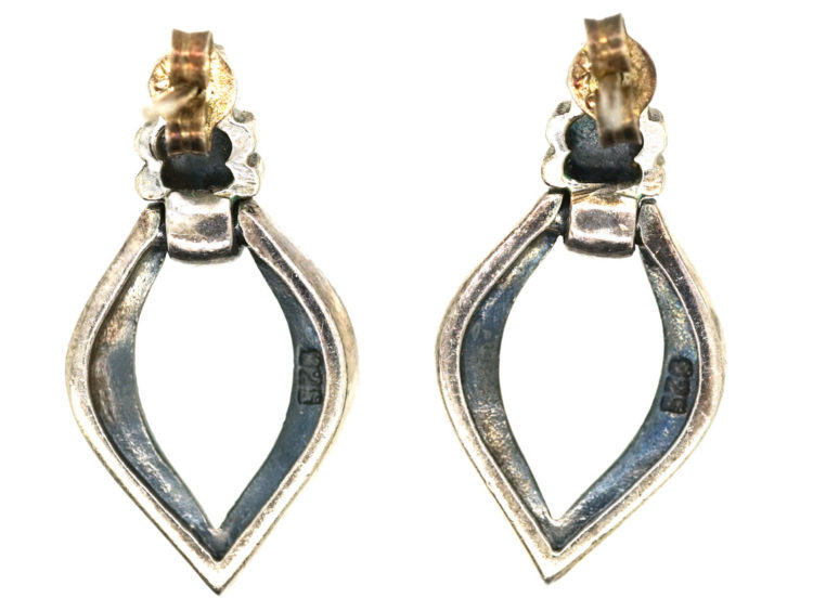 Silver & Marcasite Drop Earrings