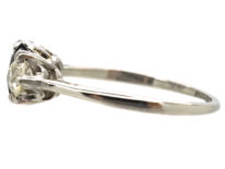 Art Deco 18ct White Gold, Diamond & Sapphire Three Stone Ring