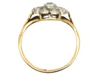 Edwardian 18ct Gold & Platinum Diamond Swirly Cluster Ring