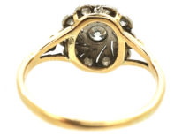 Edwardian 18ct Gold & Platinum Diamond Swirly Cluster Ring