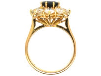 18ct Gold Sapphire & Diamond Cluster Ring