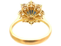18ct Gold Sapphire & Diamond Cluster Ring