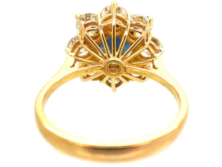 18ct Gold Sapphire & Diamond Cluster Ring