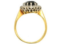 18ct Gold Sapphire & Diamond Oval Cluster Ring