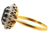 18ct Gold Sapphire & Diamond Oval Cluster Ring