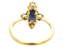 Art Deco 18ct Gold & Platinum, Diamond & Sapphire Ring