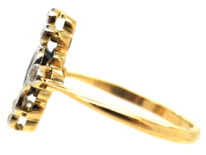 Art Deco 18ct Gold & Platinum, Diamond & Sapphire Ring