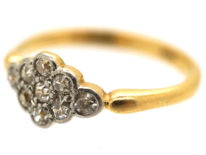 Edwardian 18ct Gold & Platinum Diamond Cluster Ring