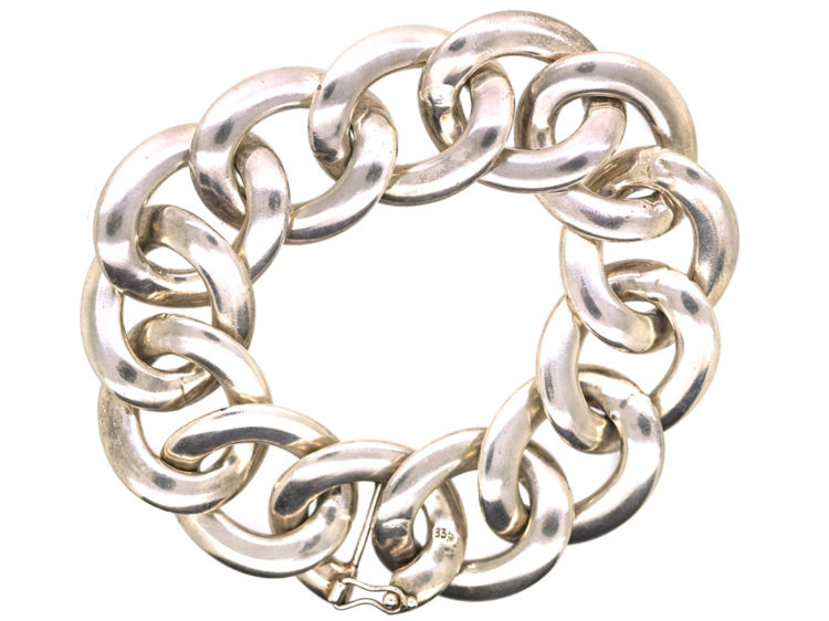 Silver Overlapping Circles Bracelet