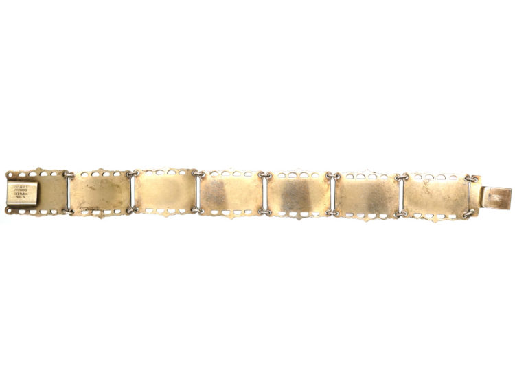 Art Deco Silver Gilt & Blue Enamel Bracelet by Kristian Hestenes